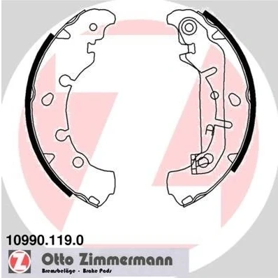 Bilde av ZIMMERMANN 10990.119.0 Bremsesko 203 38 med vippearm, Bildet viser leveranseinnholdet FORD: FIESTA 5, 4