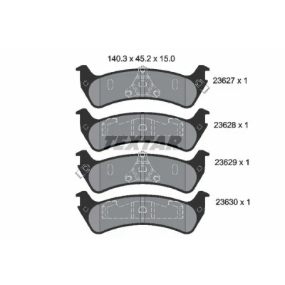 Bilde av TEXTAR 2362701 Bremseklosser med akustisk slitasjevarsel JEEP: Grand Cherokee I, FORD USA: Explorer Mk2