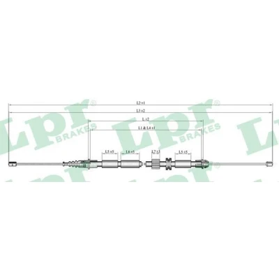 Bilde av LPR C0263B Bremsekabel 1720/1515 Skivebrems FORD: MONDEO 3 Kombi
