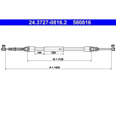 Bilde av ATE 24.3727 0816.2 Bremsekabel 1442