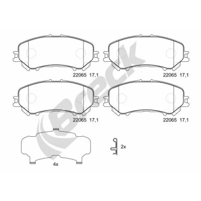 Bilde av BRECK 22065 00 701 Bremseklosser med akustisk slitasjevarsel antihyle blikk tilbehør NISSAN: Qashqai 2, RENAULT: Kadjar
