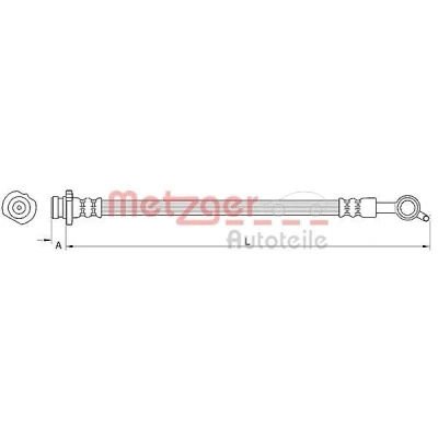 Bilde av METZGER 4110849 Bremseslange 243 M10 x 1 NISSAN: Qashqai / Qashqai+2 I