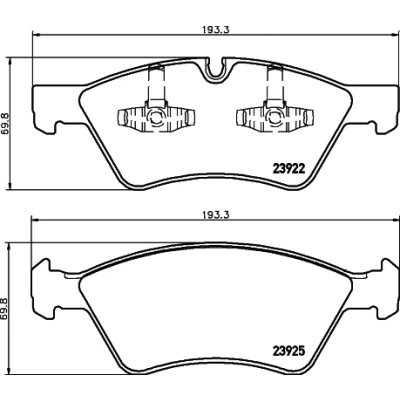 Bilde av HELLA 8DB 355 012 011 Bremseklosser klargjort for slitasjeindikator MERCEDES BENZ: E Klasse T modell, Sedan, ML
