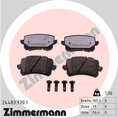 Bilde av Bremseklosser sett, Bakaksel audi, seat, vw OE 3AA 698 451 A, 451, 3C0 B