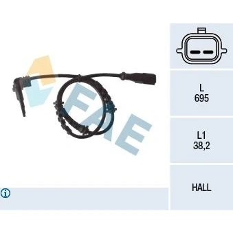 Bilde av FAE 78119 ABS Sensor framaksel Hall prinsipp 2 695 RENAULT: SCENIC 3, MEGANE 3 Grandtour, DACIA: Duster SUV