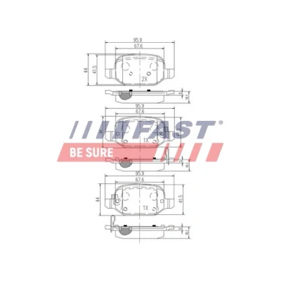 Bilde av FAST FT29089 Bremseklosser bakaksel med akustisk slitasjevarsel FIAT: 500L