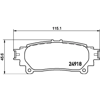Bilde av HELLA 8DB 355 015 371 Bremseklosser ikke klargjort for slitasjeindikator TOYOTA: Prius Plus, Mirai, LEXUS: RX III, IV