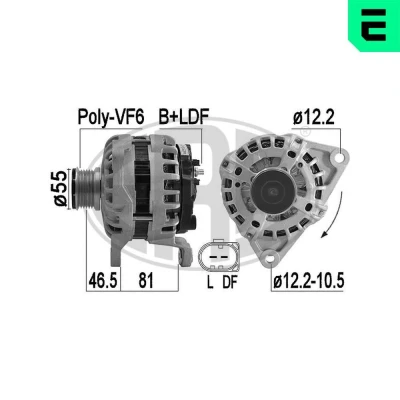 Bilde av ERA 209558A Dynamo 14V 110A PEUGEOT: Boxer Minibuss, Van, FIAT: Ducato III Flatvogn lastebil / Chassis, CITROËN: Jumper II Minibuss