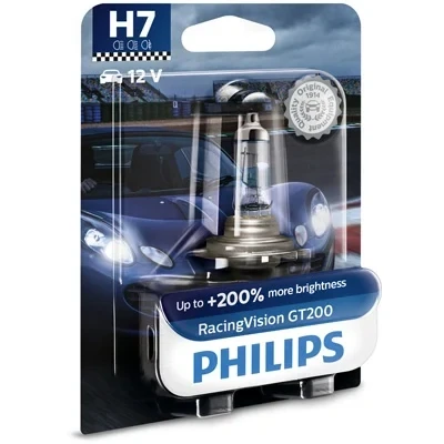 Bilde av Halogenlampe PHILIPS RacingVision GT200 H7 PX26d, passer mange bilmodeller, 000000000H7, 00000000H7, 0000000H7, 000000H7, 002 544 00 94,