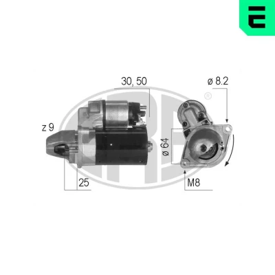 Bilde av ERA 220211A Starter 12 1,1 9 OPEL: Combo C Varebil / Stasjonsvogn, Astra J Hatchback, Corsa D FIAT: 500 Hatchback