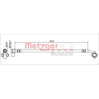 Bilde av METZGER 4111552 Bremseslange framaksel venstre 310 M10x1