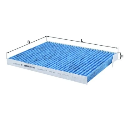 Bilde av MAHLE ORIGINAL LAO 469 Kupéfilter Karbonfilter, med antiallergisk virkning, antibakteriell effekt 248,0 181 20,0 CST4624