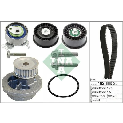 Bilde av INA 530 0441 32 vannpumpe + Registerreimsett med OPEL: Zafira A, Corsa C Hatchback, Astra G CC