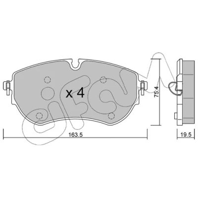 Bilde av CIFAM 822 1172 0 Bremseklosser klargjort for slitasjeindikator VOLKSWAGEN: Amarok Pick up, Flatvogn lastebil / Chassis