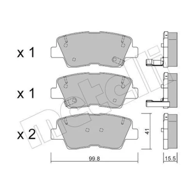 Bilde av Bremseklosser sett, Bakaksel, hyundai sonata v, kia soul i, ssangyong korando, 484 133 41 A0, 58302 2EA31, 2HA50, 2KA00, 583