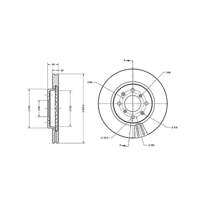 Bilde av METZGER 6110603 Bremseskiver framaksel 255,9 22 4 100 innvendig ventilert spraylakkert, Krysssliping SUZUKI: SWIFT