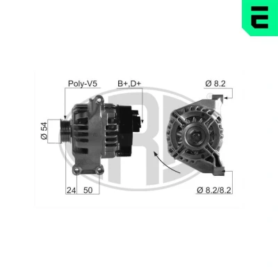 Bilde av ERA 210659A Dynamo 14V 70A FIAT: 500 Hatchback, Punto Evo Panda III FORD: KA Hatchback