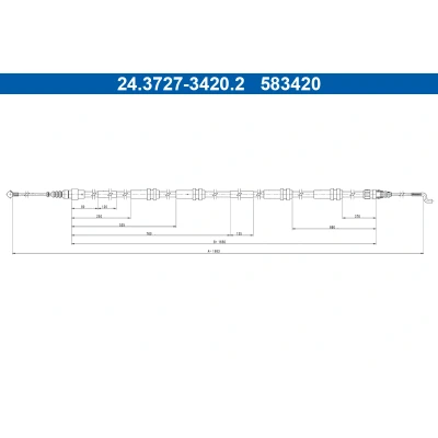 Bilde av ATE 24.3727 3420.2 Bremsekabel 1983mm VOLKSWAGEN: Multivan 6