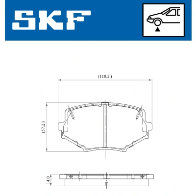 Bilde av SKF VKBP 80564 A Bremseklosser med akustisk slitasjevarsel
