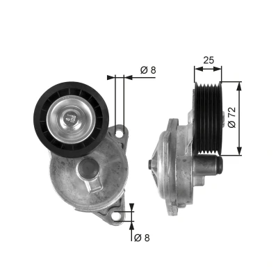 Bilde av GATES FleetRunner Micro V Kit T38188 Strammerull med riller FORD: Transit Connect Mk1 Van, Focus Hatchback, Stasjonsvogn