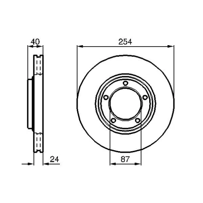 Bilde av BOSCH 0 986 478 663 Bremseskiver 254 24 5 108 ventilert, innvendig ventilert oljet HYUNDAI: H 1 / Starex MPV