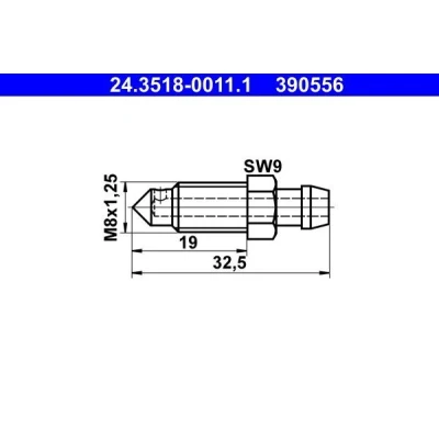 Bilde av ATE 24.3518 0011.1 Lufteskrue / ventil MERCEDES BENZ: S Klasse Coupé, 190, C Sedan, FORD: Focus Mk1 Hatchback, Max