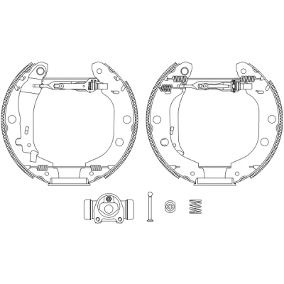 Bilde av TEXTAR Shoe Kit Pro 84052701 bremsesett, trommebremse med hjulsylinder brems, justering RENAULT: Kangoo I Express