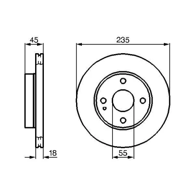 Bilde av BOSCH 0 986 478 241 Bremseskiver 235 18 4 100 ventilert, innvendig ventilert oljet MAZDA: MX 5 I, 323 C IV Hatchback, P V Hatchback