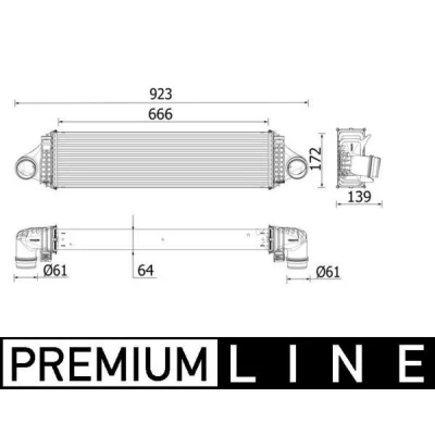 Bilde av MAHLE ORIGINAL CI 550 000P Ladeluftkjøler