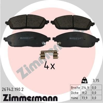 Bilde av Bremseklosser sett, Framaksel, jeep grand cherokee l v, 68531132AA, 68531141AA, 68532949AB, K68531132AA