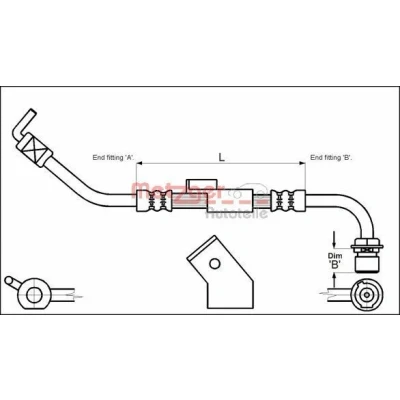 Bilde av METZGER 4112334 Bremseslange 430 F10 x 1