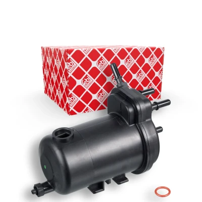 Bilde av FEBI BILSTEIN 104808 Drivstoffilter ledningsfilter, med tappeplugg for vann tetningsring RENAULT: MEGANE 2 Kombi, SCENIC