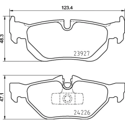 Bilde av BREMBO P 06 105 Bremseklosser inkl. slitasjevarselkontakt med kolbleklips uten tilbehør BMW: 3 Sedan, Touring, Coupé