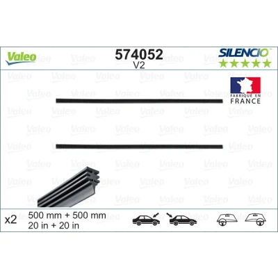 Bilde av VALEO SILENCIO CONVENTIONAL SET 574052 Viskergummi 500, 500/500