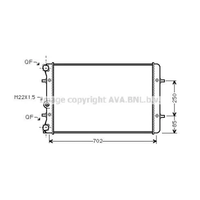 Bilde av PRASCO AI2129 Radiator Aluminium 650 415 34 med hurtigkoplinger Kjøleribber satt sammen mekanisk VOLKSWAGEN: Golf 3, 4
