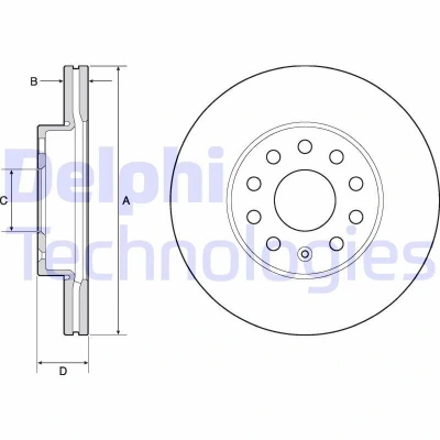 Bilde av DELPHI BG4701C Bremseskiver 276 24 5 ventilert belagt ubehandlet uten hjullager, ABS sensorring VOLKSWAGEN: Golf 7, 7 Variant