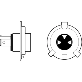 Bilde av VALEO 032509 Lyspære, fjernlys H4 12V 60/55W Halogen VOLKSWAGEN: Multivan 5 (7HM, CADDY 4 Kasten, Transporter 5, JEEP: Renegade SUV, WRANGLER 2