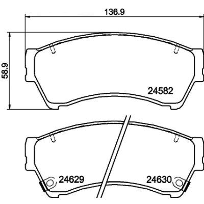 Bilde av HELLA 8DB 355 013 761 Bremseklosser med akustisk slitasjevarsel MAZDA: 6 Stasjonsvogn, Hatchback, Sedan