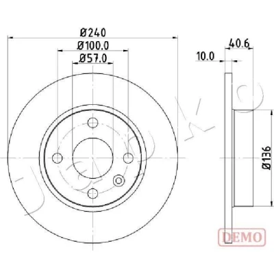 Bilde av JAPKO 610405C Bremseskiver 240 10 4 fullt ut spraylakkert OPEL: Combo C Varebil / Stasjonsvogn, Corsa Hatchback