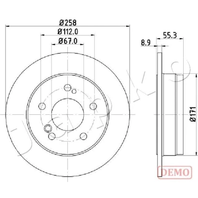 Bilde av JAPKO 610504C Bremseskiver 258 9 5 fullt ut spraylakkert MERCEDES BENZ: C Klasse Sedan