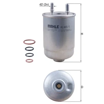 Bilde av MAHLE ORIGINAL KL 485/5D Drivstoffilter ledningsfilter 10 10,0 RENAULT: Grand SCENIC 3, MEGANE 3 Grandtour, SUZUKI: Vitara 2 SUV