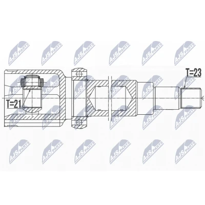 Bilde av Leddsett, drivaksel, Girkassesiden, Framaksel høyre, ford fiesta sedan, van v, vi, 1142809, 1537380, 1697349
