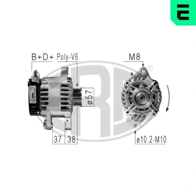 Bilde av ERA 210841A Dynamo 14V 70A TOYOTA: Aygo, CITROËN: C1 I