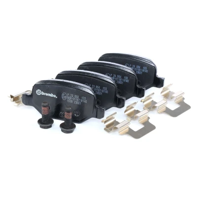 Bilde av BREMBO P 23 064 Bremseklosser ekskl. slitasjevarselkontakt med bremsecaliperskruer tilbehør FIAT: 500 Hatchback, C Cabrio, Panda II Hatchback