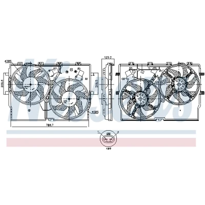 Bilde av NISSENS 850001 Kjølevifte 385 12 250 uten integrert kontroller FIAT: Ducato III Flatvogn lastebil / Chassis