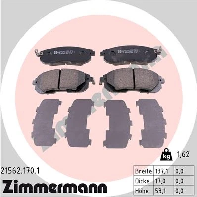 Bilde av Bremseklosser sett ZIMMERMANN 21562.170.1