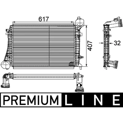 Bilde av MAHLE ORIGINAL CI 166 000P Ladeluftkjøler Med sensor VOLKSWAGEN: Caddy 3