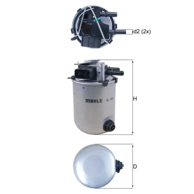 Bilde av MAHLE ORIGINAL KL 909 Drivstoffilter ledningsfilter 10 10,0 NISSAN: Qashqai / Qashqai+2 I
