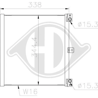 Bilde av DIEDERICHS DCC1952 Kondensator uten tørker Climate 15,3 Aluminium R 134a