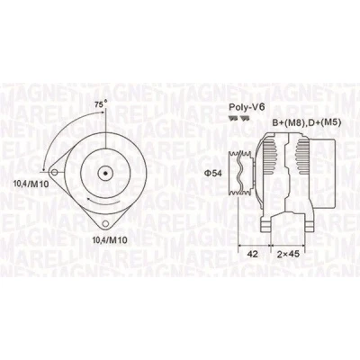Bilde av MAGNETI MARELLI 063731564010 Dynamo 12V 90A PEUGEOT: Boxer Minibuss, Partner I Van, CITROËN: Jumper II Minibuss